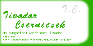 tivadar csernicsek business card